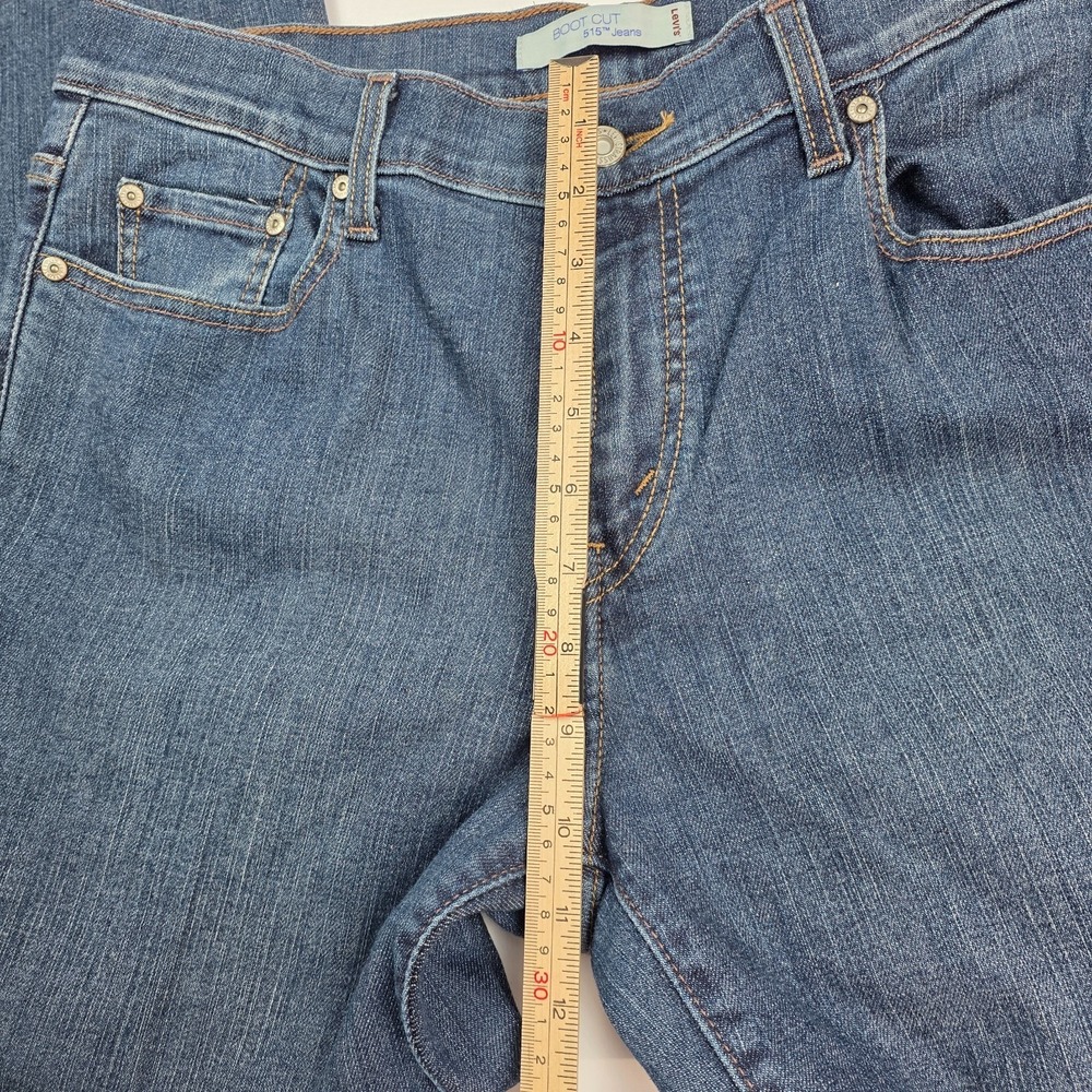 Levis 515 Jeans Sz 12 Short Womens Blue Pants Stretch Ladies Mid‎ Rise Bootcut - Picture 8 of 11